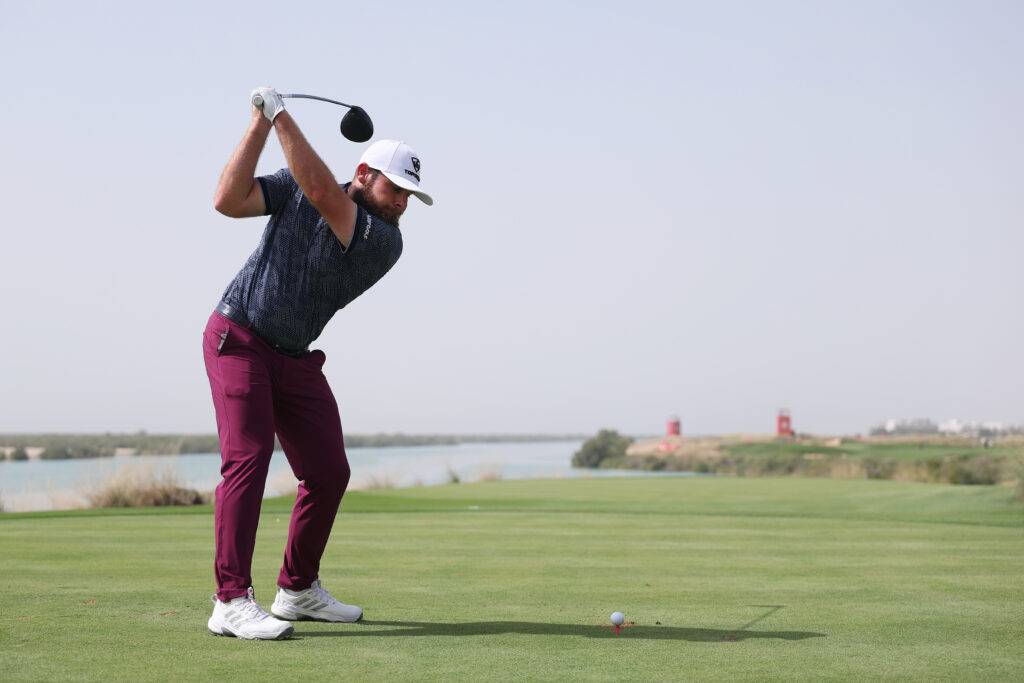Tyrrell Hatton on the third hole on day two of the Abu Dhabi HSBC Championship 2025 at Yas Links