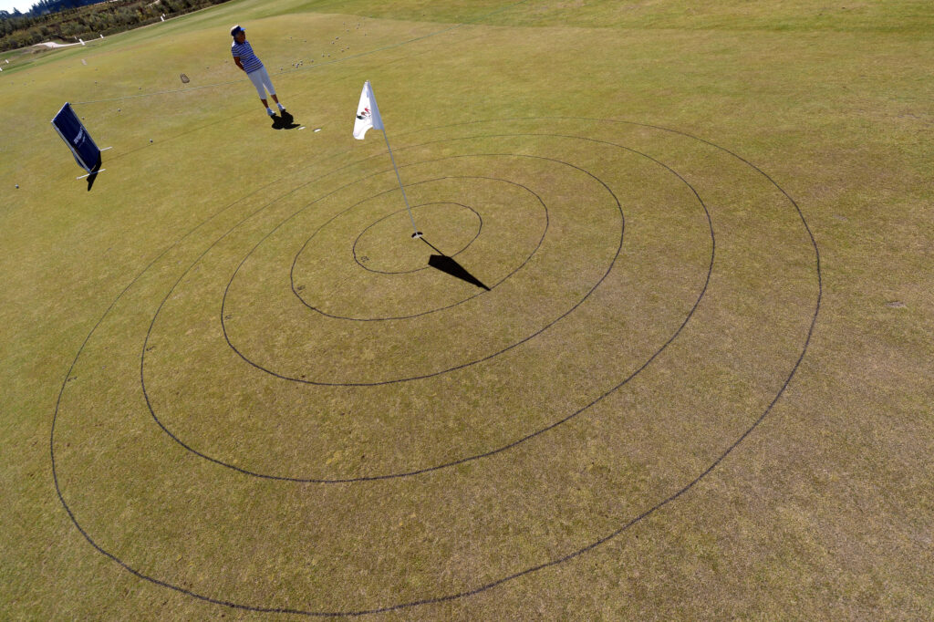 A general view of the Chipping target during the Drive, Chip and Putt regional qualifying at Chambers Bay