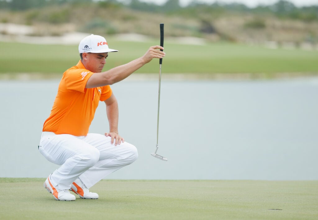 Rickie Fowler on the ninth green during the final round of the Hero World Challenge at Albany