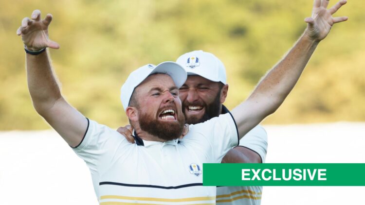 Shane Lowry celebrates retaining the Ryder Cup for Europe at Bethpage Black