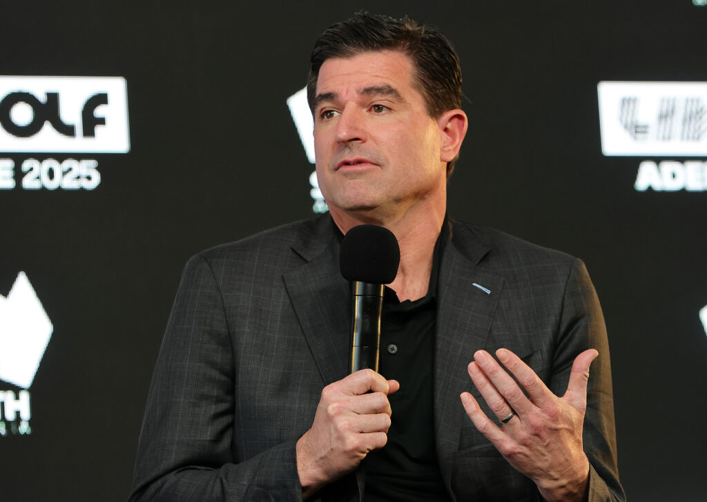 CEO, LIV Golf, Scott O'Neil during a press conference ahead of Liv Golf Adelaide