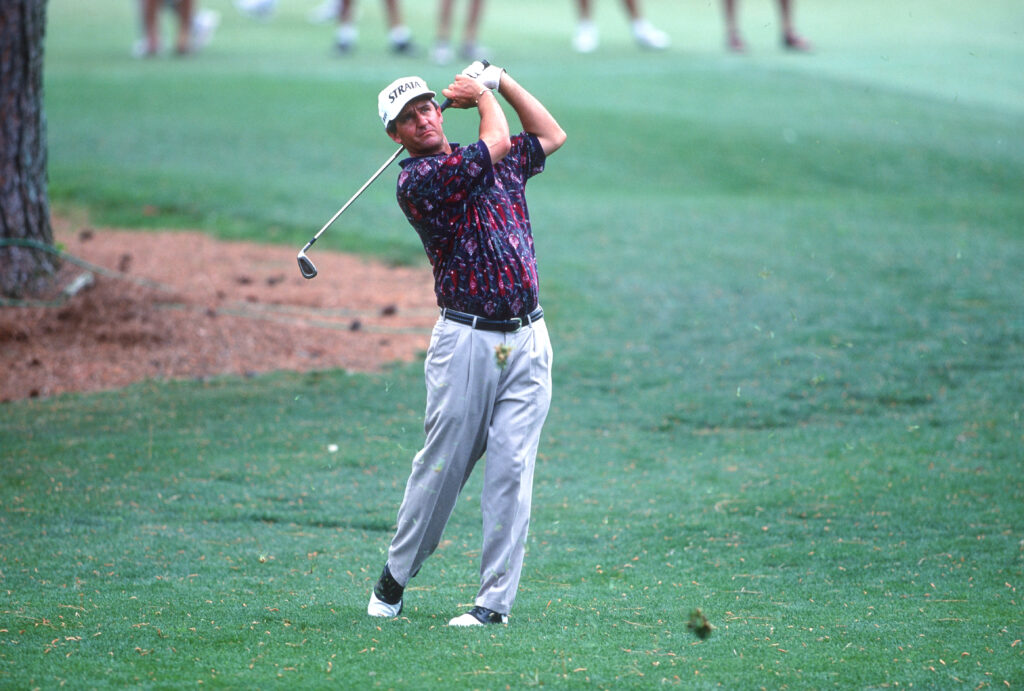 Steve Pate hits an approach shot during the 1999 Masters