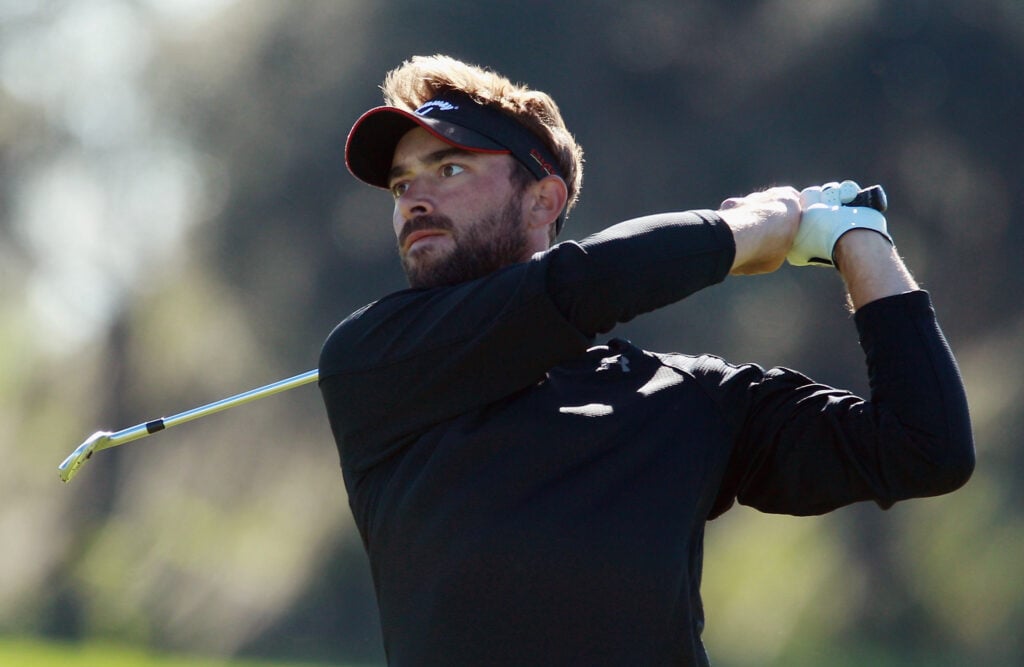 Ty Tryon hits a shot during the final round of the PGA Tour Qualifying Tournament at Orange County National on December 6, 2010