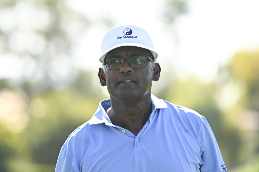 Vijay Singh of Fiji on the practice range prior to the Charles Schwab Cup Championship