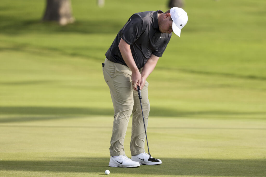 Robert MacIntyre hits a putt during a practice round ahead of the Sony Open in Hawaii