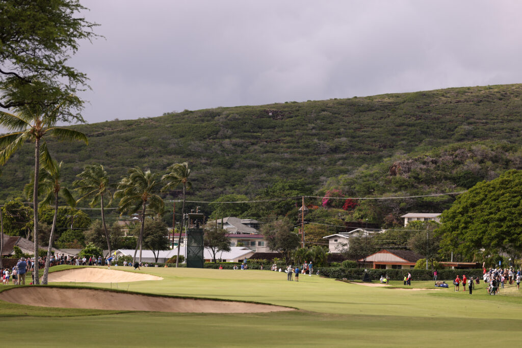 A general view of the 14th hole at Waialae during the final round of the Sony Open in Hawaii