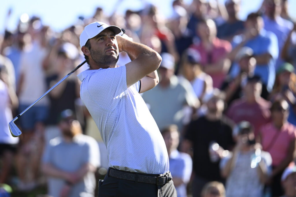Scottie Scheffler in action during the second round of the WM Phoenix Open at TPC Scottsdale