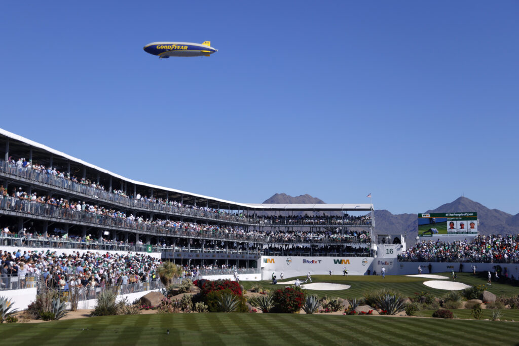 A general view of the 16th at TPC Scottsdale during the WM Phoenix Open