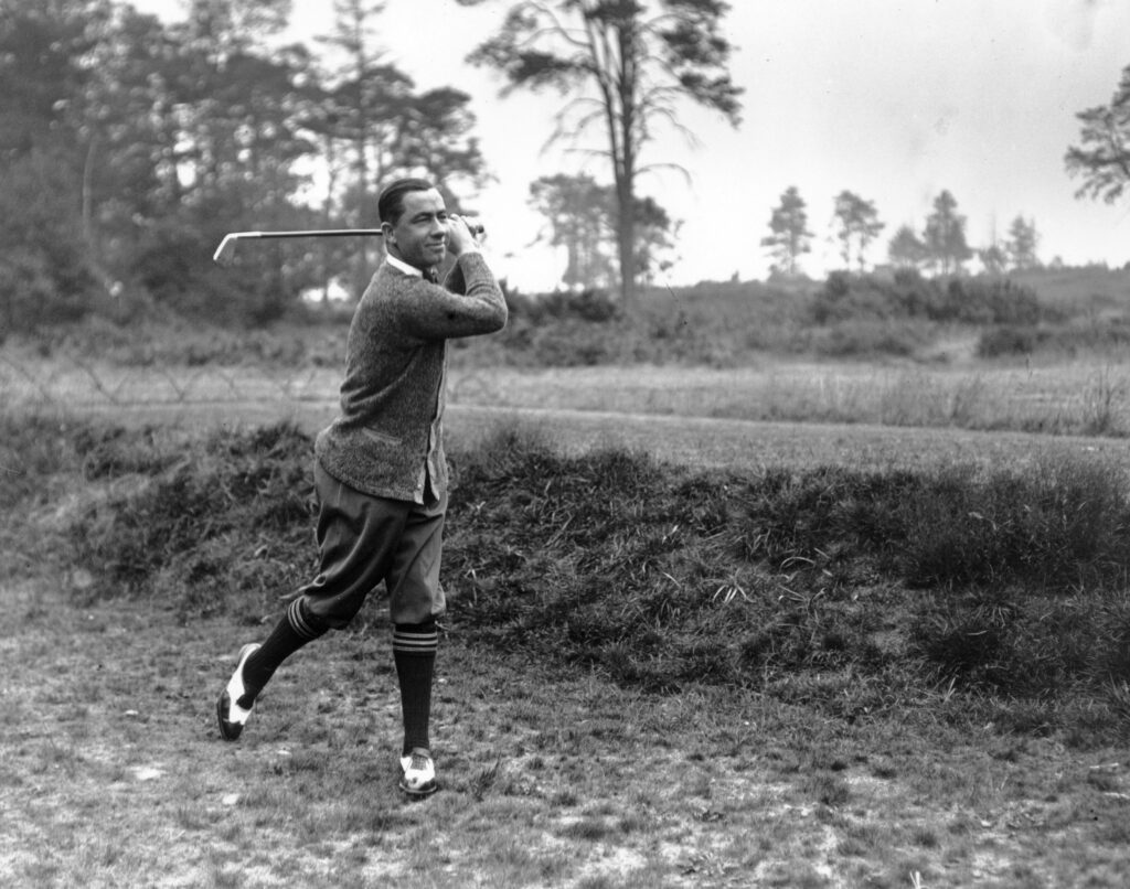 Walter Hagen during a 1920 match between England and the United States