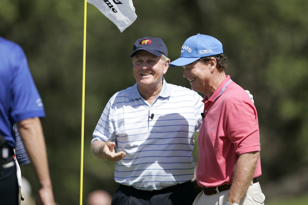 Jack Nicklaus and Tom Watson during the 2006 Wendy's Championship Skins Game