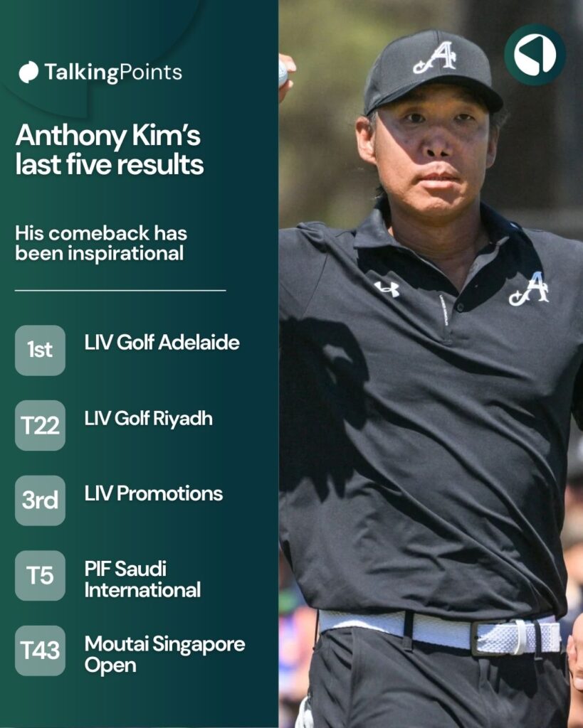 Anthony Kim acknowledges the crowd during the final round of LIV Golf Adelaide