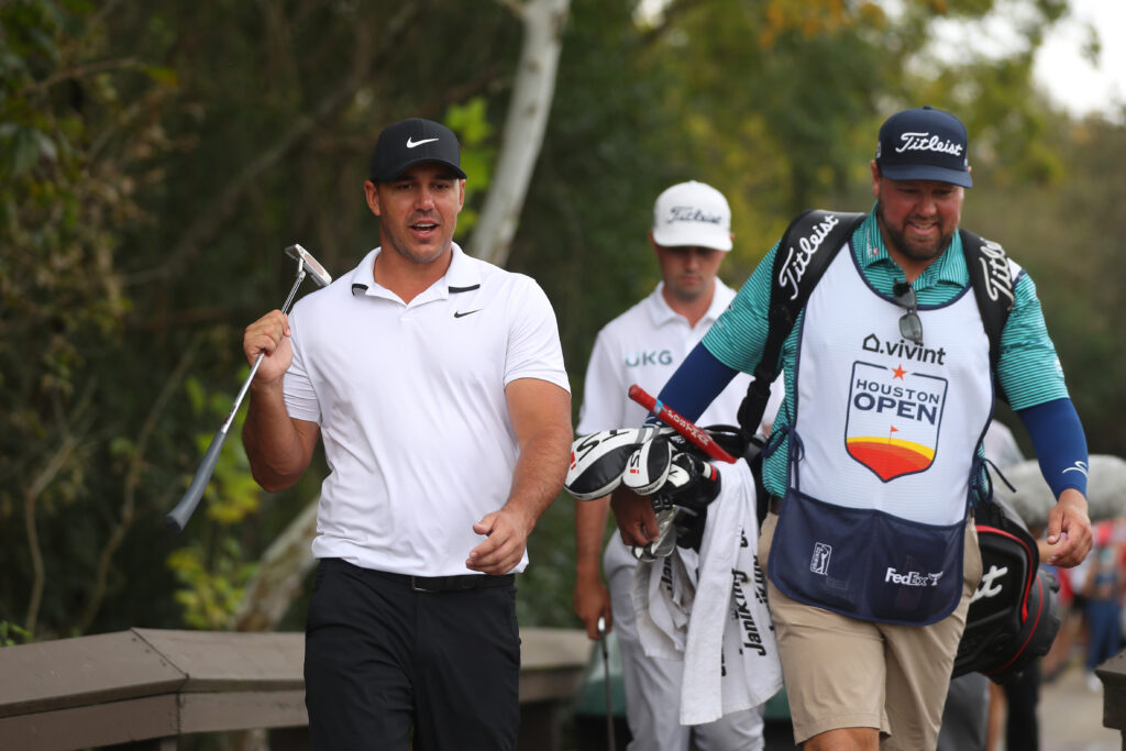 Brooks Koepka walking during the final round of the Houston Open in 2020