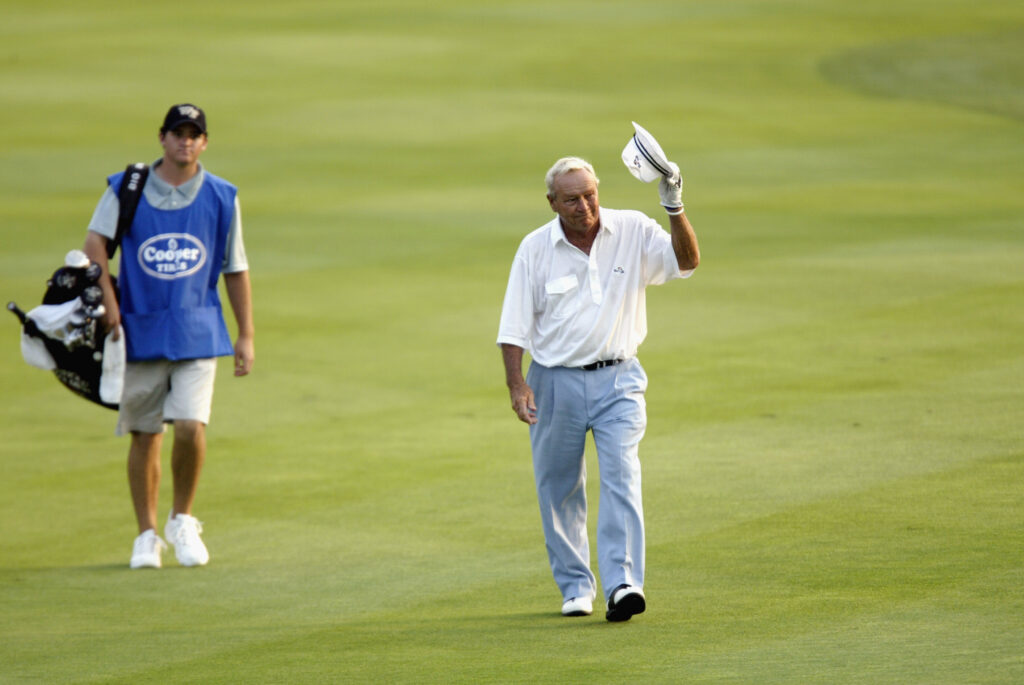 Arnold Palmer walks up 18 during the second round of the 2003 Bay Hill Invitational