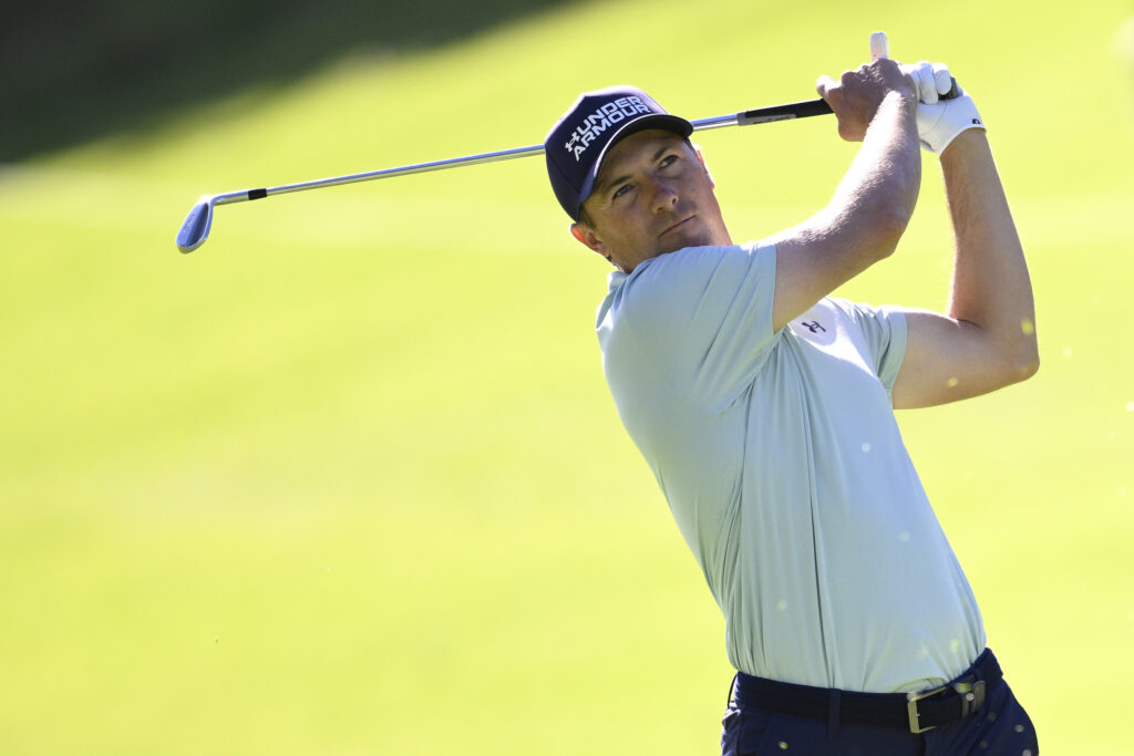 Jordan Spieth on the 18th hole during the third round of The Genesis Invitational 2026 at Riviera