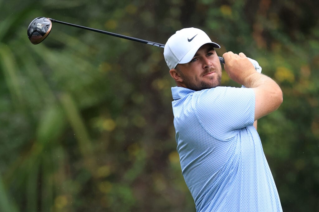Chris Gotterup hits a tee shot during the first round of The Players Championship