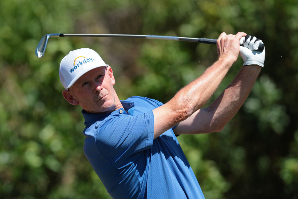 Brandt Snedeker of the United States plays his shot from the fourth tee during the final round of the Valspar Championship 2026