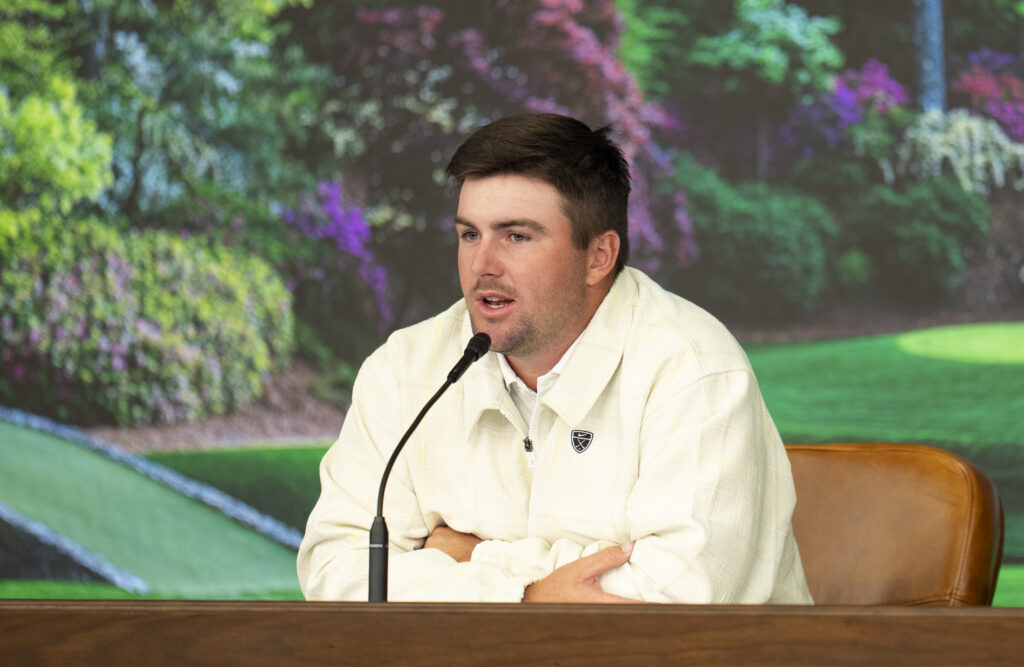 Chris Gotterup speaks to the media ahead of The Masters