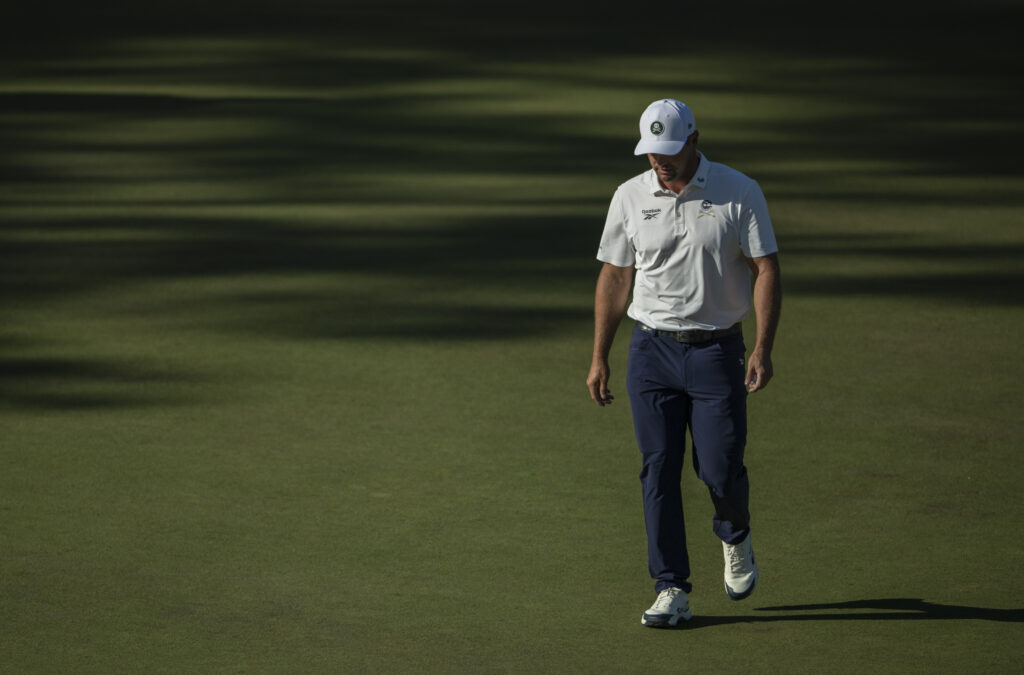 Bryson DeChambeau on the 15th hole during the second round of The Masters