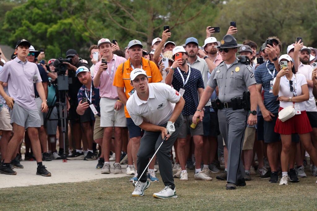 Matthew Fitzpatrick watches his shot on the 16th hole during the final round of the RBC Heritage 2026 at Harbour Town Golf Links on April 19, 2026 in Hilton Head Island