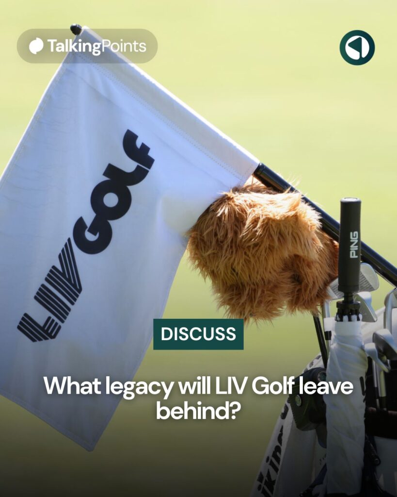 Discuss graphic asking What legacy will LIV Golf leave behind?