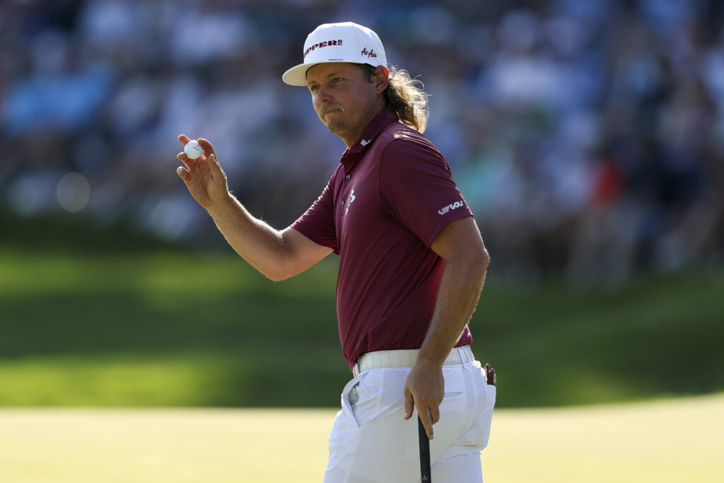 Cameron Smith acknowledges the crowd during the 2026 PGA Championship