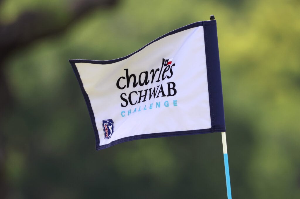 A view of the flag at the Charles Schwab Challenge at Colonial