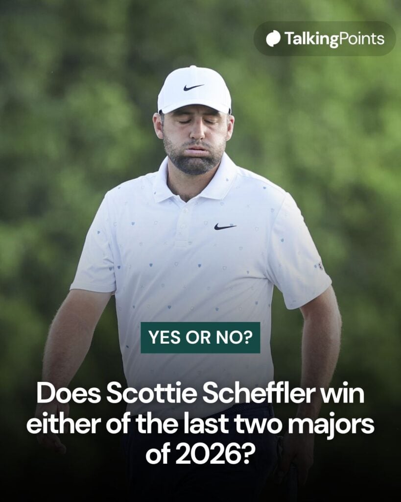 Scottie Scheffler graphic with yes or no question