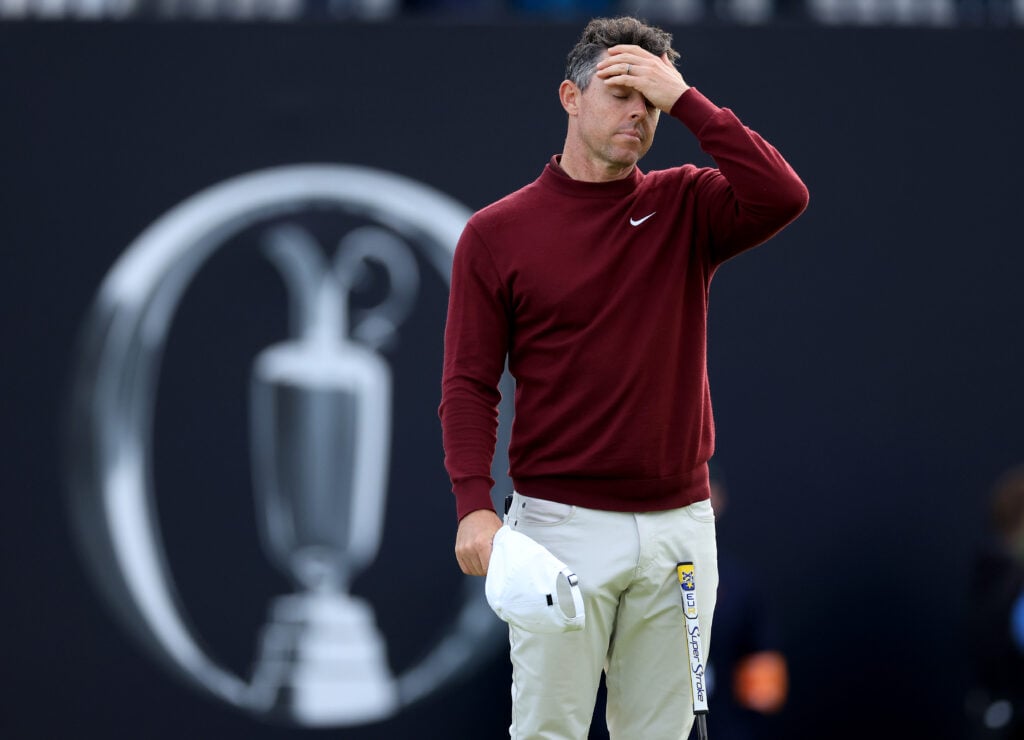 Rory McIlroy looks frustrated during the second round of The Open Championship at Royal Troon