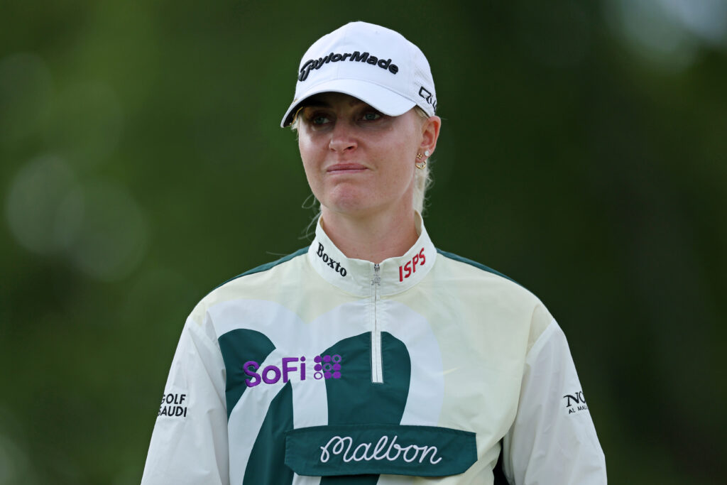 Charley Hull reacts to her putt during the first round of the KPMG Women's PGA Championship