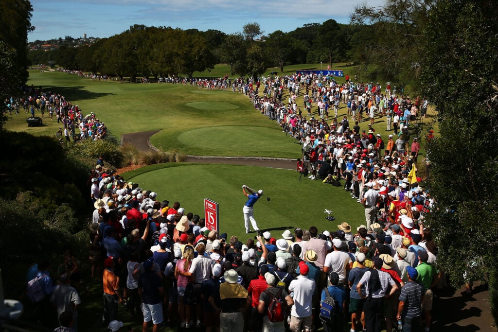 Rory McIlroy of Northern Ireland tees off on the 15th hole during day four of the 2013 Australian Open at Royal Sydney Golf Club